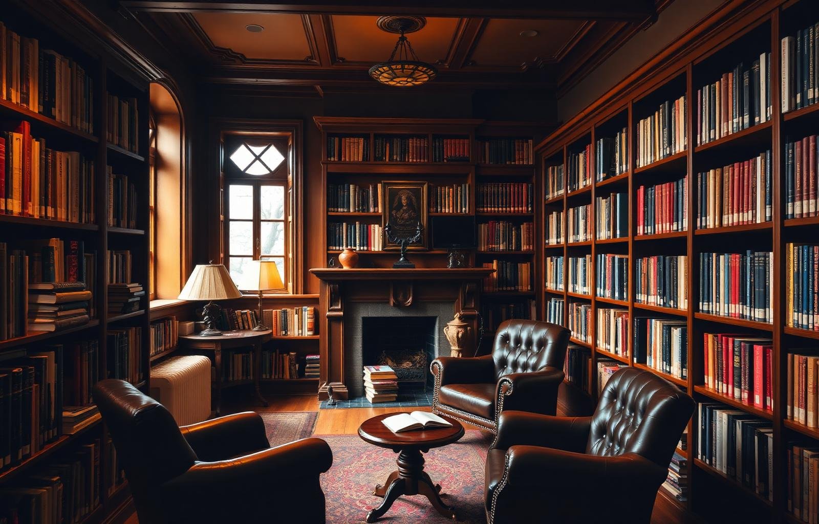 A warmly-lit Newton School Riga library reading corner